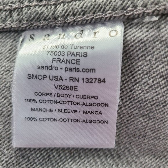 Gray & White Studded Denim Jacket 1 - Picture 7 of 7